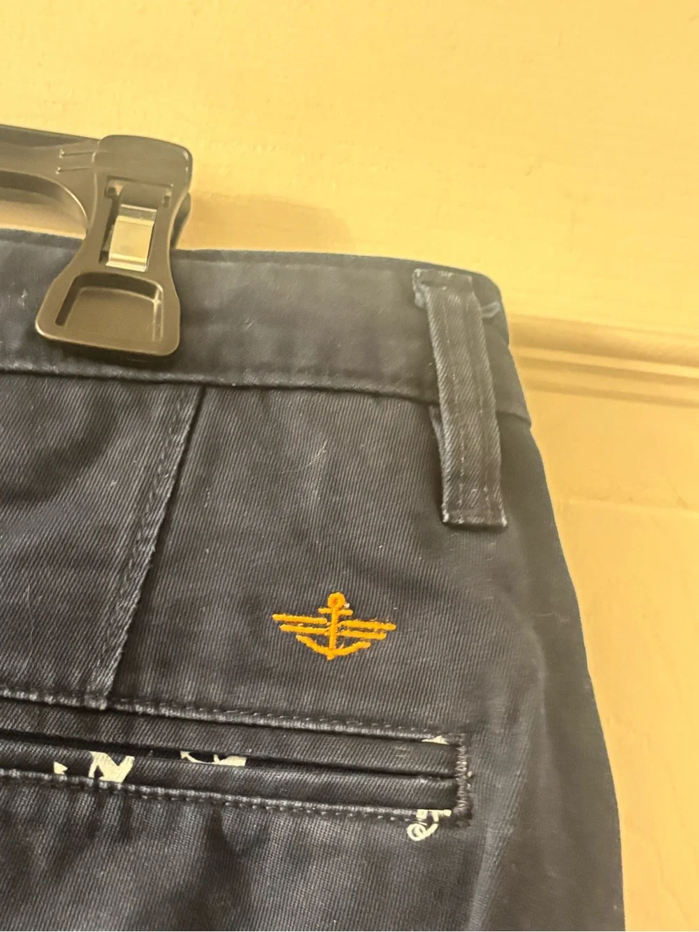 Levi's Navy Chinos with White Anchor Embroidery